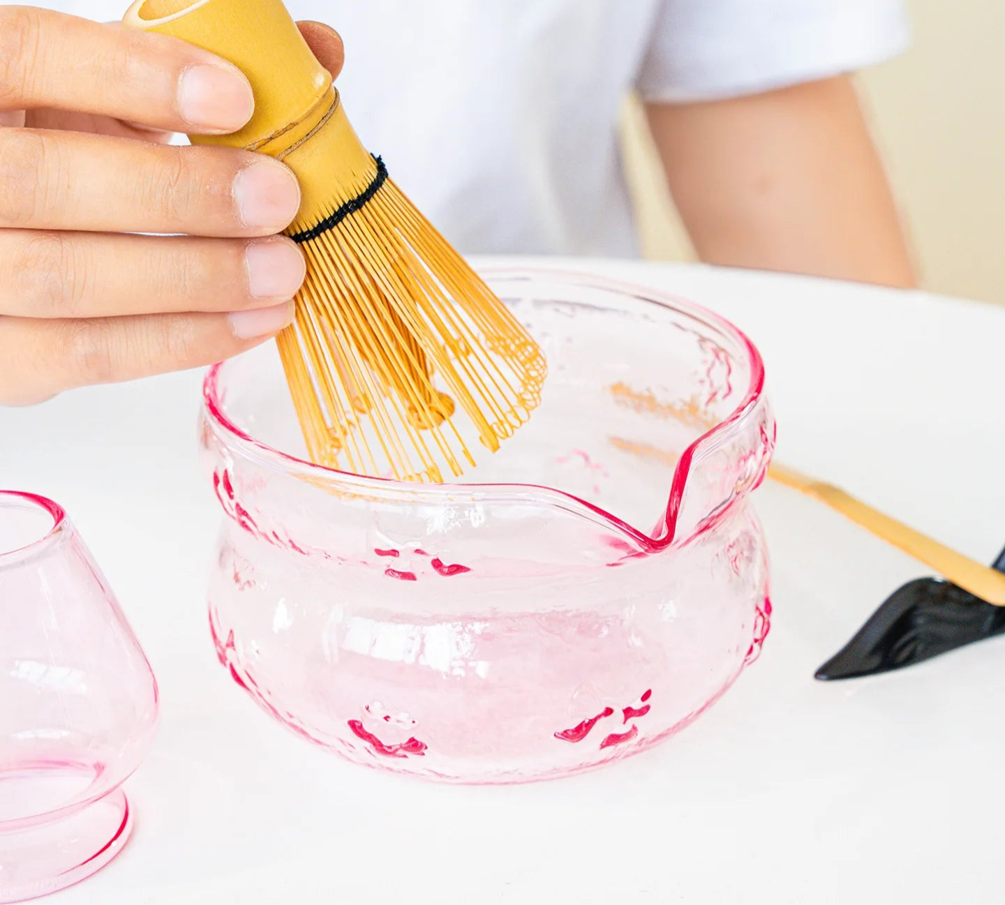 Bol Matcha Matcha en verre rose et violet, résistant à la chaleur, service à thé Kung Fu, accessoires cérémonie Matchas, bol mélangeur, outils de cuisine