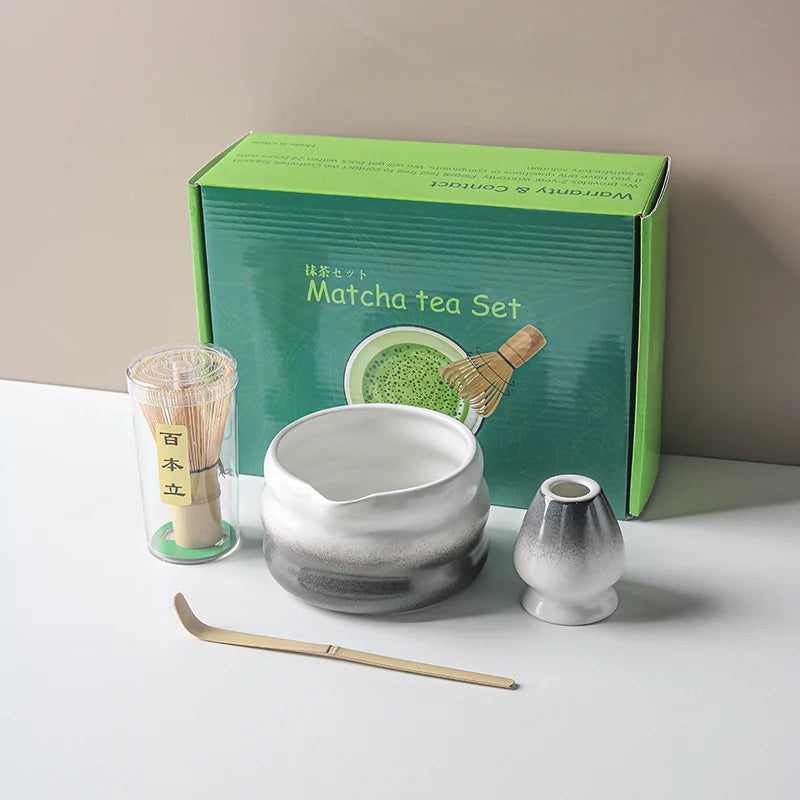 Ensemble Matcha japonais avec bol en céramique, fouet Matcha en bambou et cuillère à thé pour bricolage, outils de fabrication de thé, accessoires, 1/2/4/5/7 pièces