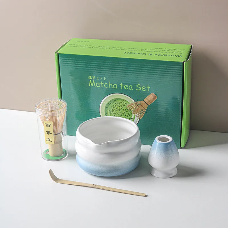 Ensemble Matcha japonais avec bol en céramique, fouet Matcha en bambou et cuillère à thé pour bricolage, outils de fabrication de thé, accessoires, 1/2/4/5/7 pièces