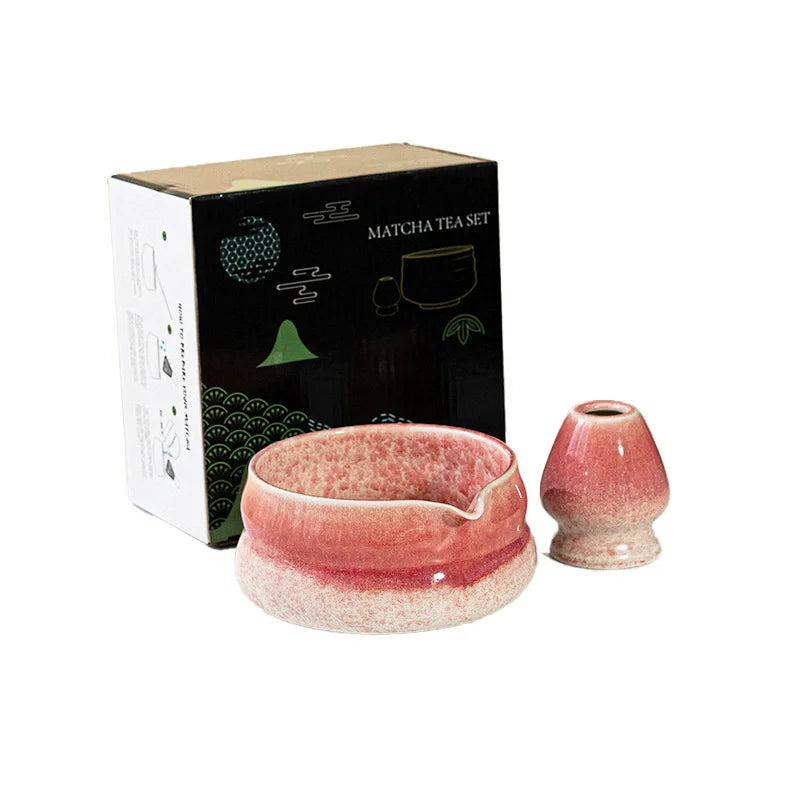 Ensemble Matcha Traditionnel – Bol en Céramique Dégradé + Support Chasen & Accessoires | Cérémonie Japonaise du Thé Vert
