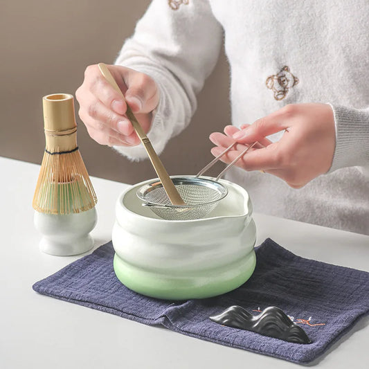 Ensemble Matcha japonais avec bol en céramique, fouet Matcha en bambou et cuillère à thé pour bricolage, outils de fabrication de thé, accessoires, 1/2/4/5/7 pièces
