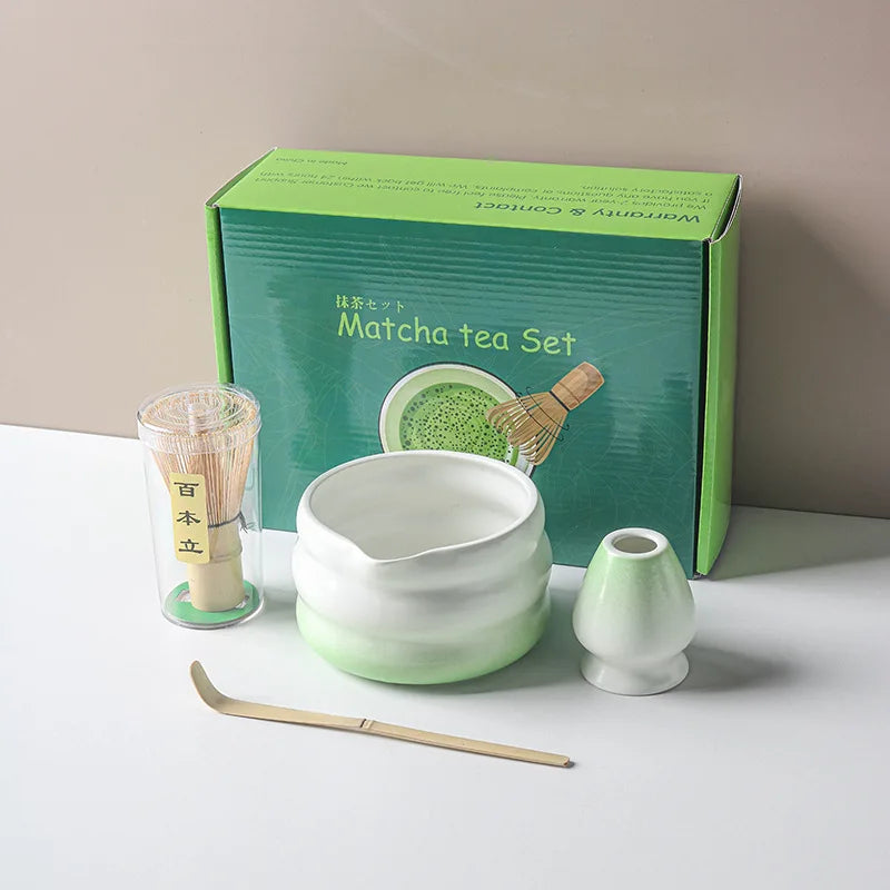 Ensemble Matcha japonais avec bol en céramique, fouet Matcha en bambou et cuillère à thé pour bricolage, outils de fabrication de thé, accessoires, 1/2/4/5/7 pièces