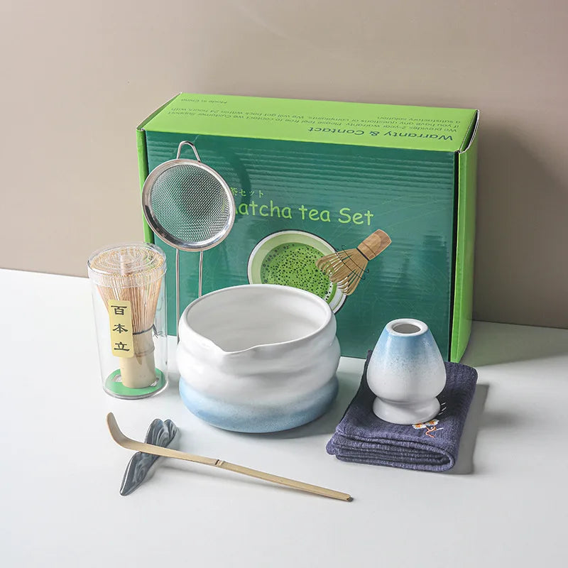 Ensemble Matcha japonais avec bol en céramique, fouet Matcha en bambou et cuillère à thé pour bricolage, outils de fabrication de thé, accessoires, 1/2/4/5/7 pièces