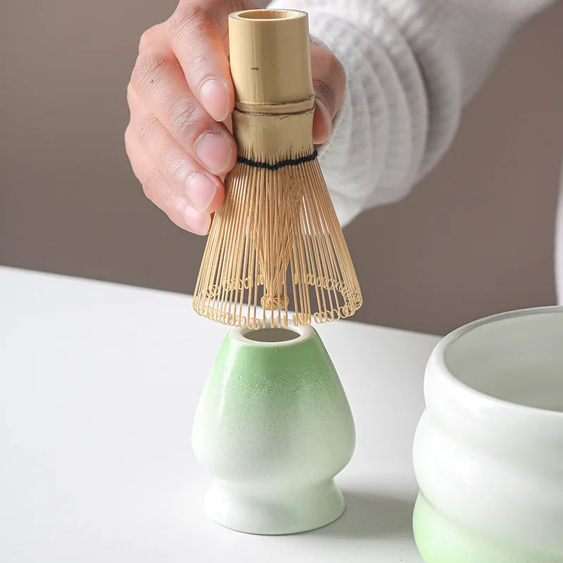 Ensemble Matcha japonais avec bol en céramique, fouet Matcha en bambou et cuillère à thé pour bricolage, outils de fabrication de thé, accessoires, 1/2/4/5/7 pièces