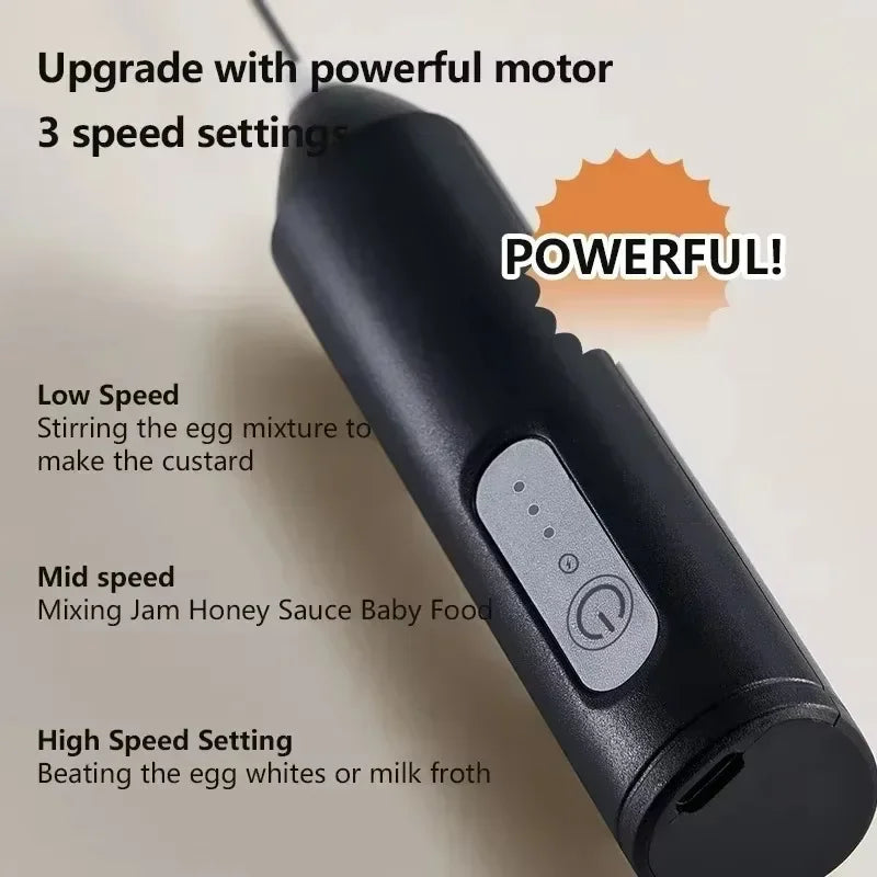 Mousseur à lait électrique sans fil – Recharge USB, 3 vitesses