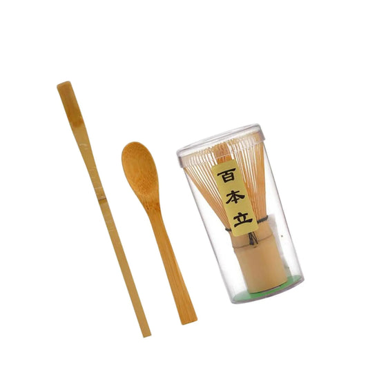 Kit Fouet Matcha Bambou – Set de 3 pièces | Chasen, Cuillère & Spatule Traditionnelles | Fait Main, Idéal Débutants & Experts