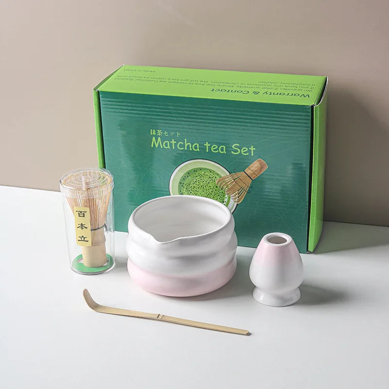 Ensemble Matcha japonais avec bol en céramique, fouet Matcha en bambou et cuillère à thé pour bricolage, outils de fabrication de thé, accessoires, 1/2/4/5/7 pièces
